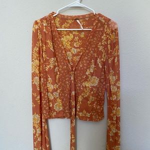Mesh Floral Free People Top
